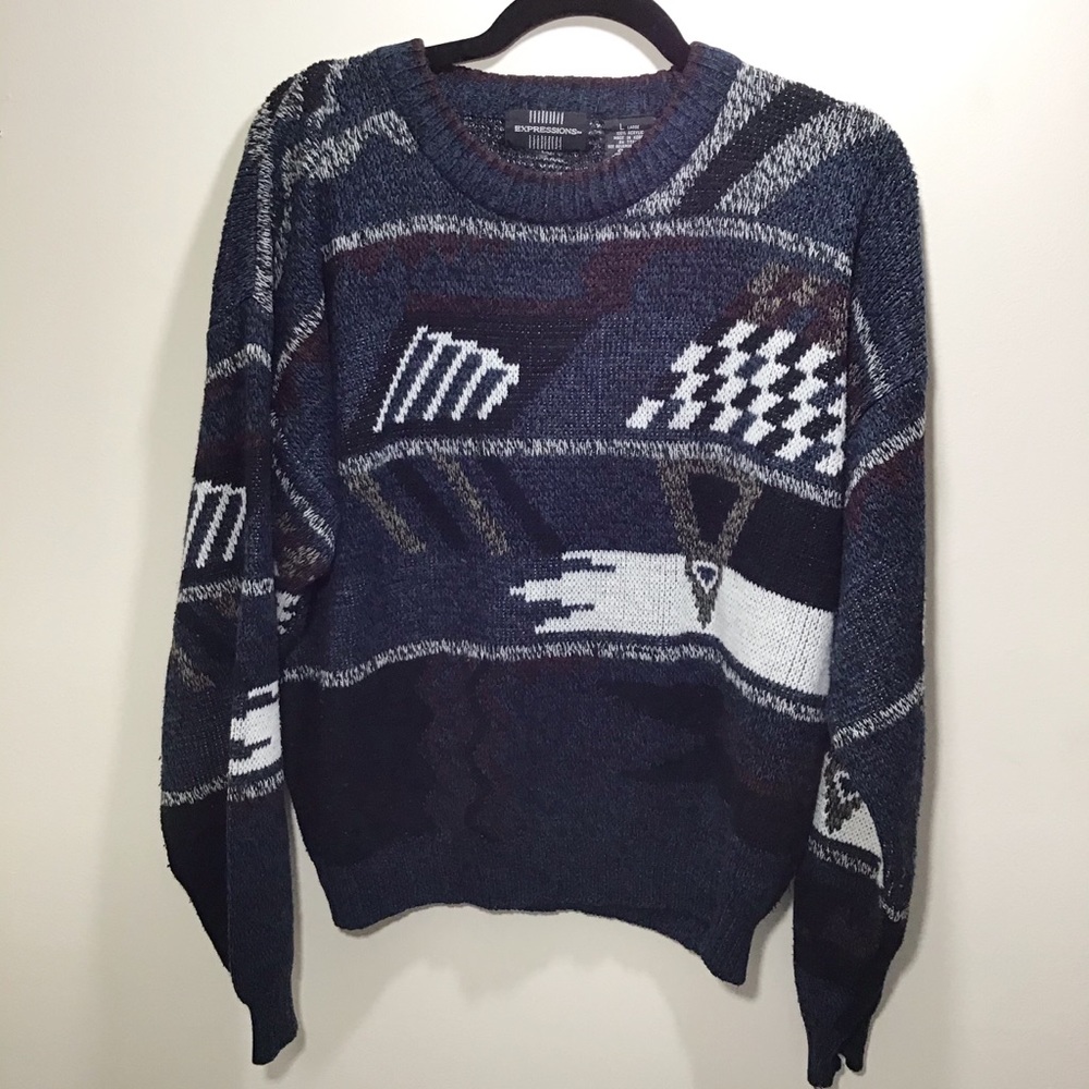 Vintage 80s 90s Oversized Chunky Sweater sz L